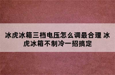 冰虎冰箱三档电压怎么调最合理 冰虎冰箱不制冷一招搞定